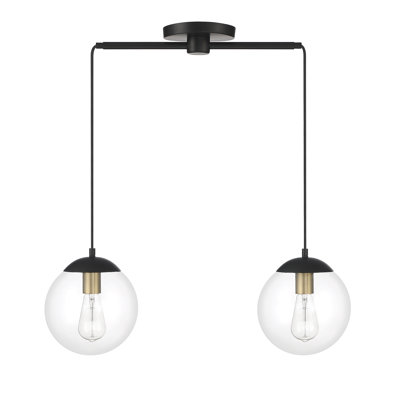 Luminaire suspendu sphérique unique à 2 lumières Calissa