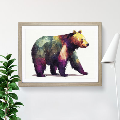 Watercolour Bear Vol.4 Abstract - Framed Print