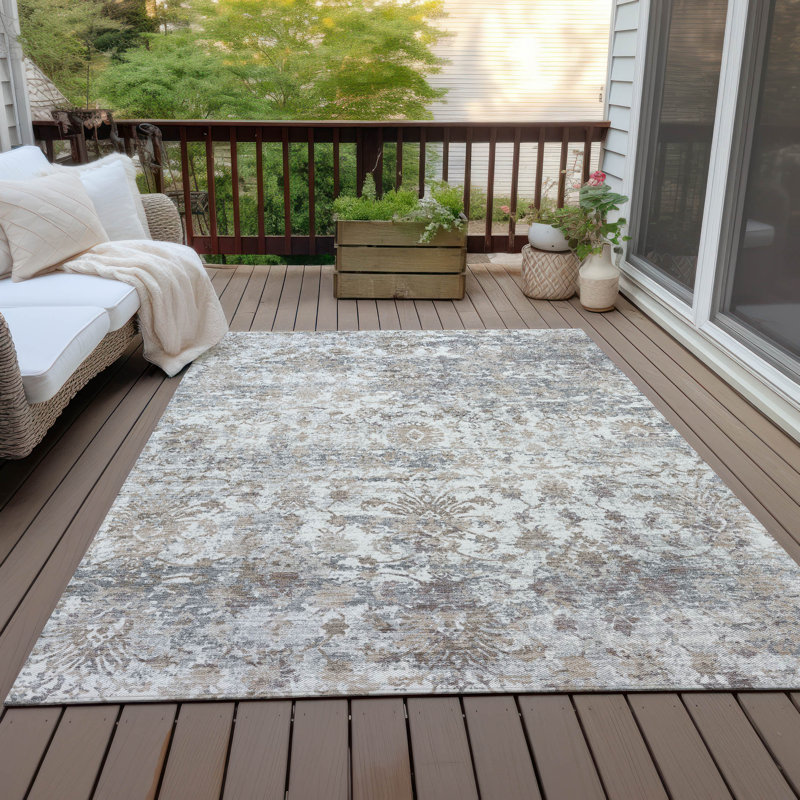 Machine Washable Indoor/Outdoor Husby ACN2211 Modern Rug, Rectangle 3' x 5'