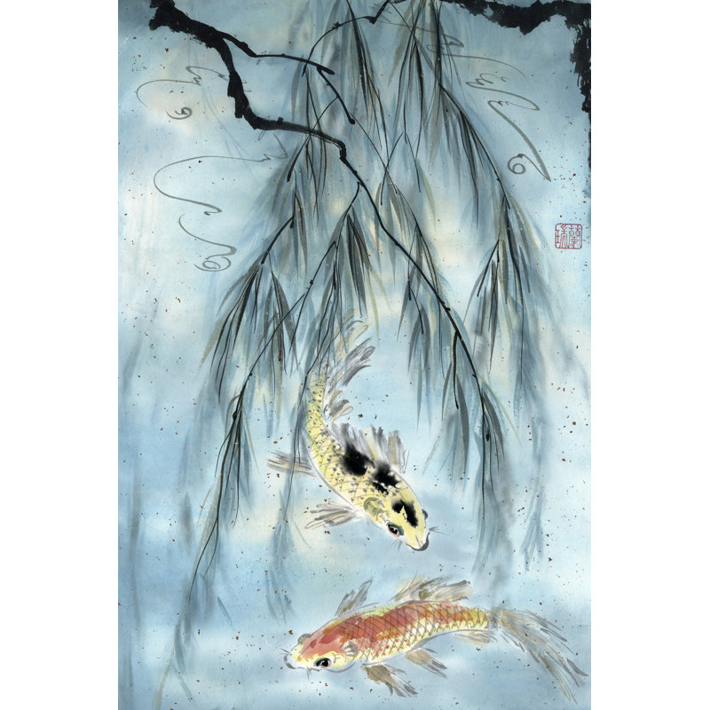Golden Koi by Nan Rae - Wrapped Canvas Painting, 122cm H x 81cm W x 3.8cm D