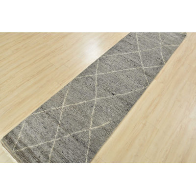 Rivky One-of-a-Kind 2’7” X 10’3” Runner Wool Area Rug in Gray
