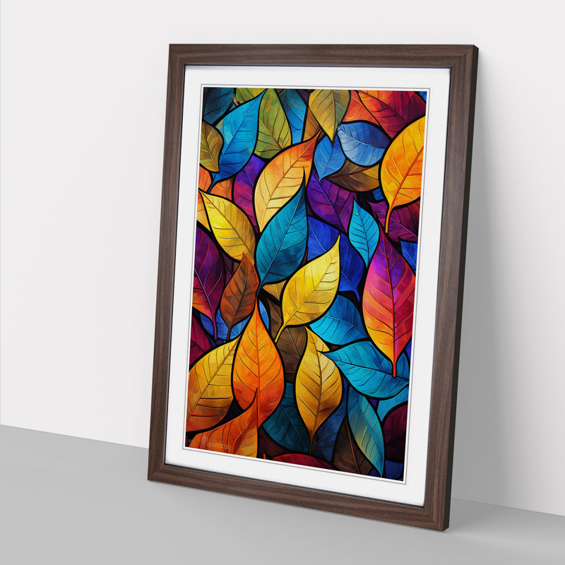 Leaf Abstract - Framed Print, Walnut, 46cm H x 34cm W x 2cm D