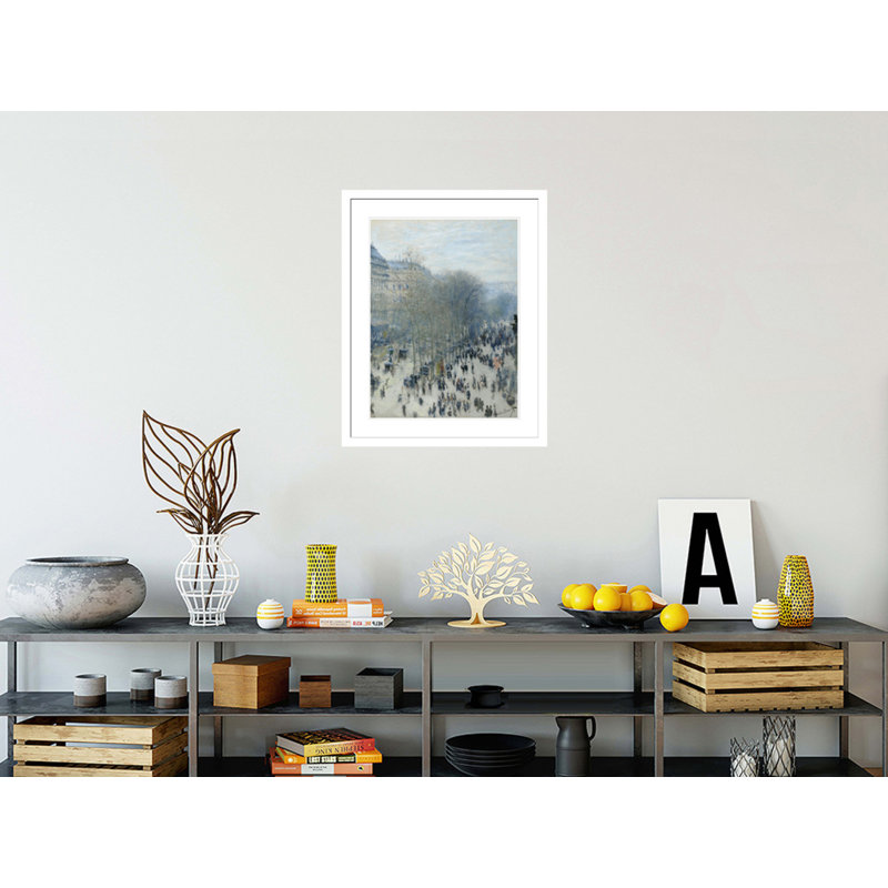 «Boulevard des Capucines» par Claude Monet, impression giclée encadrée, H 29,38 po x l 23,5 po