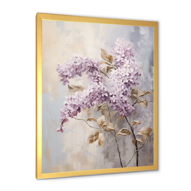 «Blooming Lilac Melody IV» sur toile, H 44 po x l 34 po x P 1,5 po, Cadre doré simple