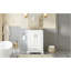 Meuble-lavabo 24 po avec lavabo, armoire en panneau de fibres à densité moyenne avec cadre en bois, 1 tiroir divisé et 2 portes à fermeture douce avec double tablette sur la porte, meuble-lavabo autoportant-1567676002