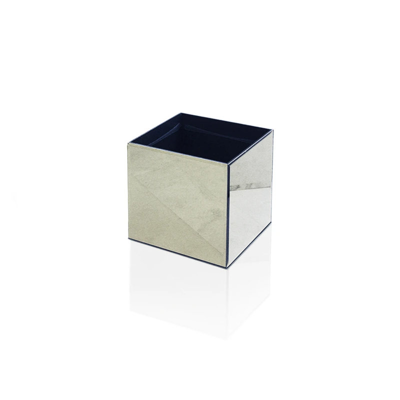 Minka Glass Planter Box, Silver, 10" H x 10" W x 10" D