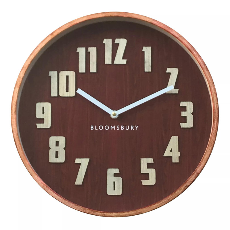 Maddison Wall Clock, Red Grain, 30" H x 30" W x 5" D