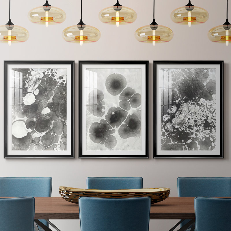 Marble IV - impression encadrée sur mesure de qualité supérieure - 3 pièces, H 19 po x l 27 po