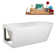 65" Streamline Soaking Freestanding Tub and Tray With Internal Drain