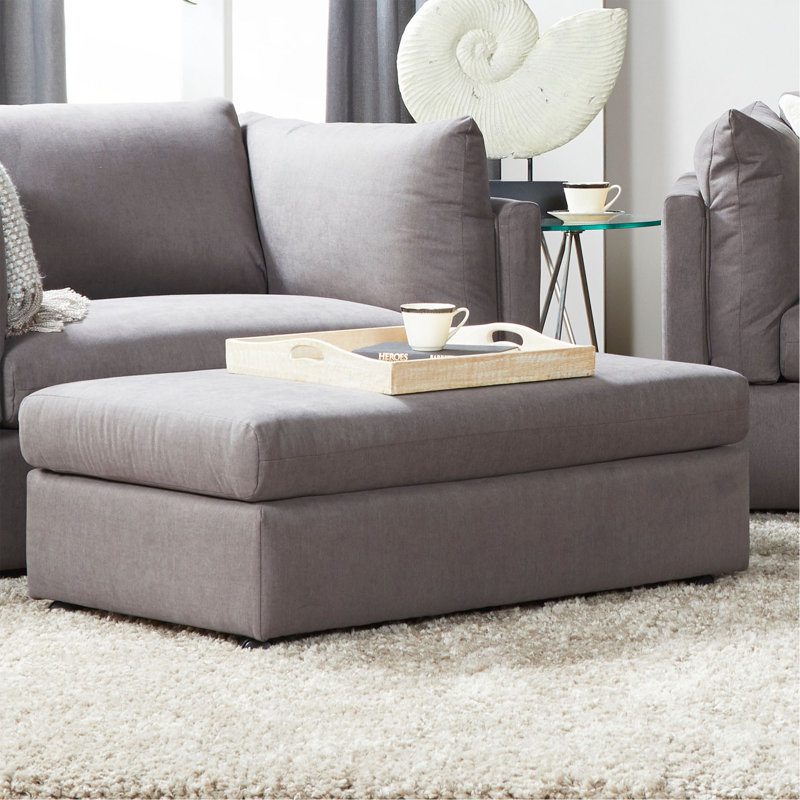 Repose-pieds de salon en tissu (SEULEMENT OTTOMAN), Gris carbone