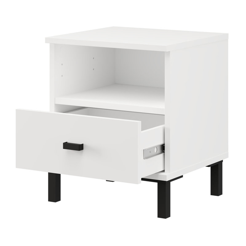 SALAMIS Bedside table, Opaque White, White