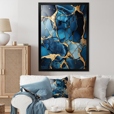 Or et mosaïque de marbre bleu saphir VI