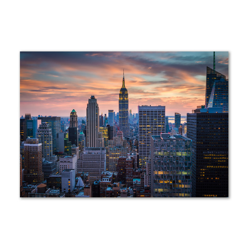 Manhattan New York 1 Piece Wrapped Canvas Wall Art