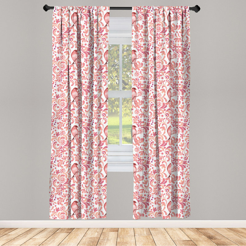 Floral Semi-Sheer Rod Pocket Sliding Panel, 28" x 84"
