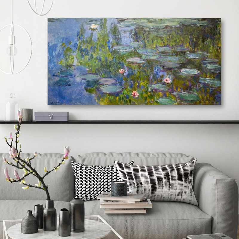 Water Lilies by Claude Monet - Wrapped Canvas Painting, 50cm H x 100cm W x 4cm D
