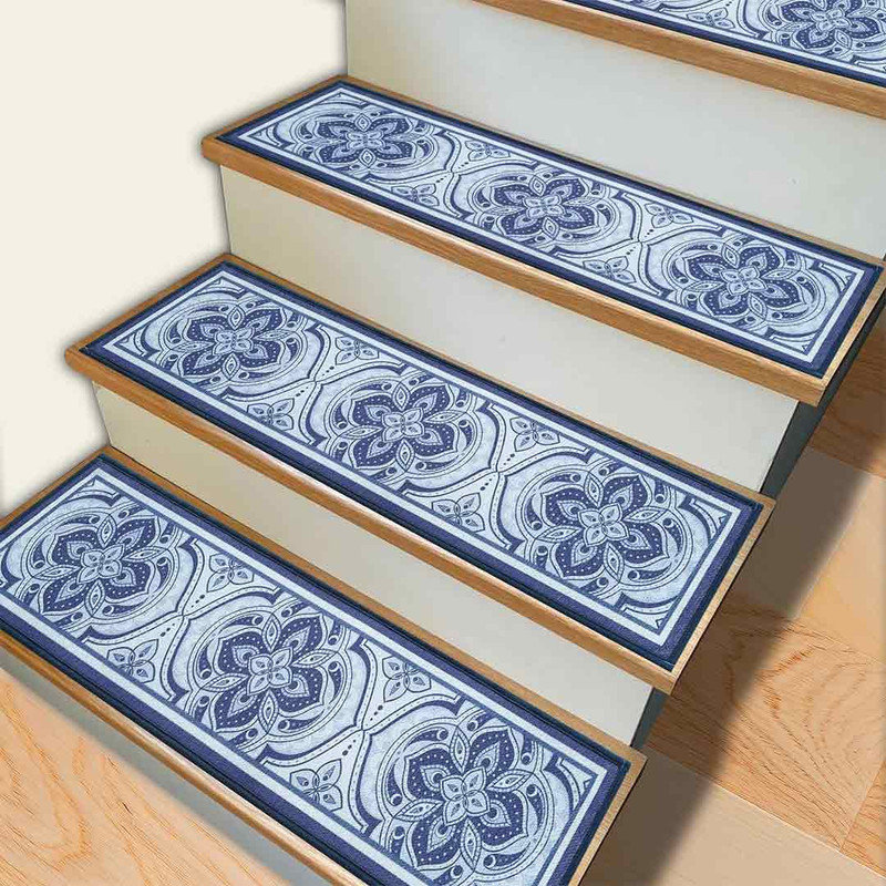 Canora Grey Chenille Edging Stair Treads NonSlip Rug for Indoor Wooden Steps,Reusable Stair