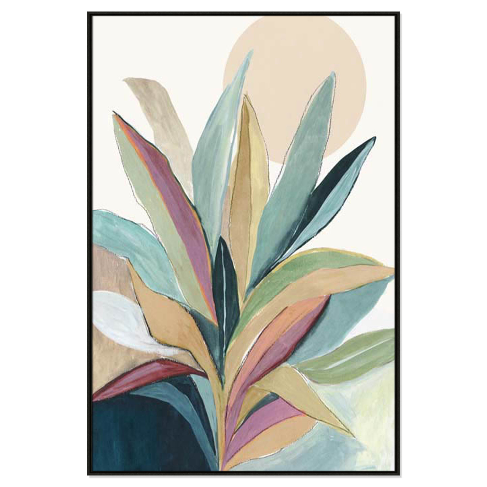 Sherbrooke Sunny Bright Leaves I by Asia Jensen Print, No Mat, Espresso Floater Framed, 61.5" H x 41.5" W x 2" D