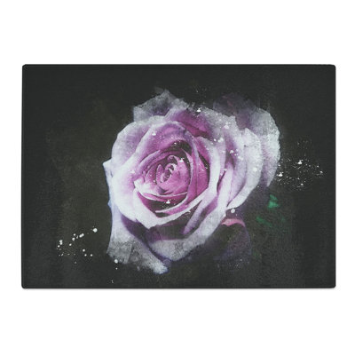 Tempered Glass the Pale Purple Rose Chopping Board