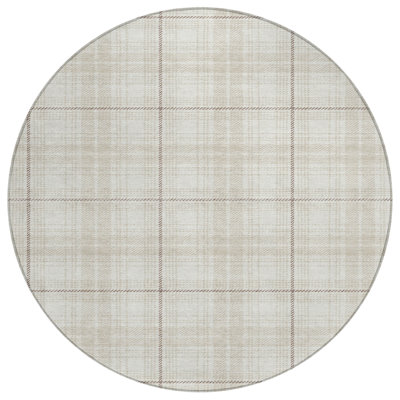 Aurora Ivory Washable Indoor-Outdoor Rug - 