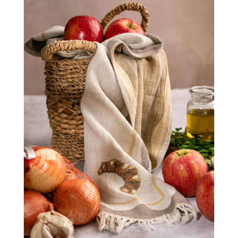 Croissant Hand-Stitched Kitchen Towel Set