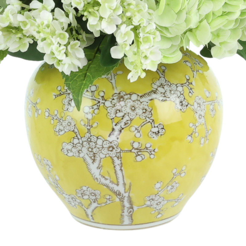 Hydrangea and Lilac Arrangement in Decorative Vase