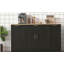 Buffet de rangement multifonctionnel Trexm, table de salle à manger extensible, tablettes réglables, support coulissant à 3 niveaux, îlot de cuisine pour la cuisine, la salle à manger et le salon (noir)-253789907