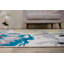 Tapis performance crème / jaune / bleu à motif floral moderne-24120752