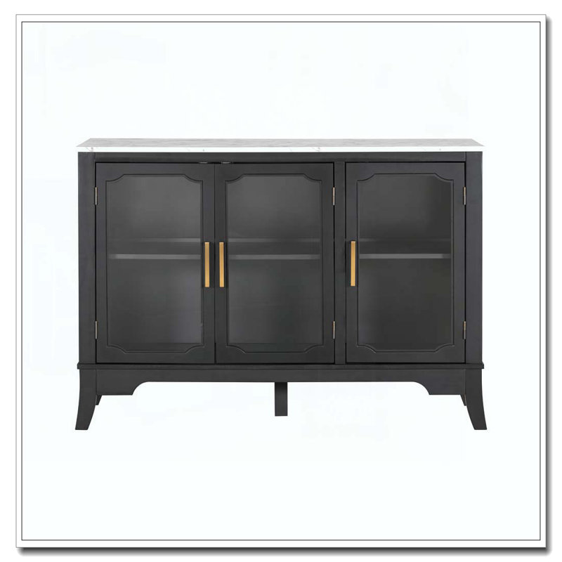 Armoire de rangement 3 portes, Noir
