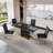 Hertzog Contemporary Rectangular Dining Table With Metal Base-748314562