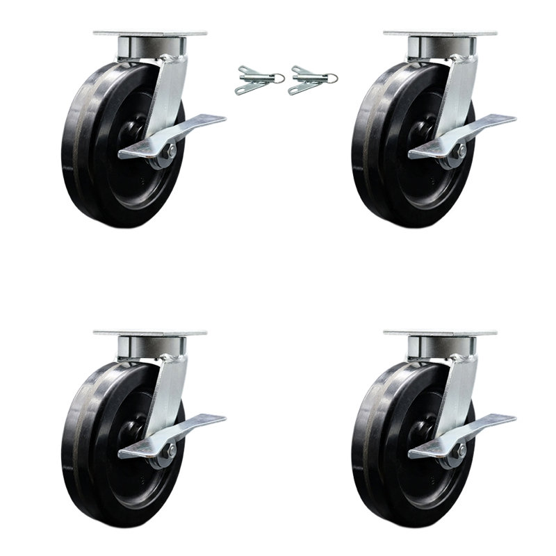 4 Piece Kingpinless Phenolic Caster Set