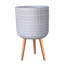 Geometric Patterned Cylinder Planter with Feet-350652352-350652354