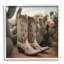 Cowboys et cactus sur bois, impression-93872625