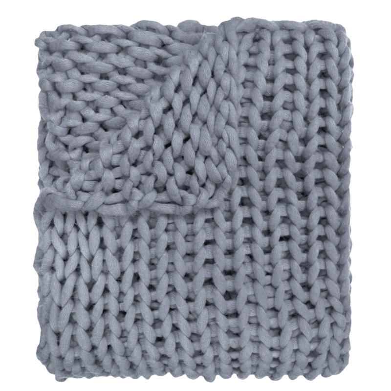 Donna Sharp Chunky Knit Blue Woven Throw, Blue