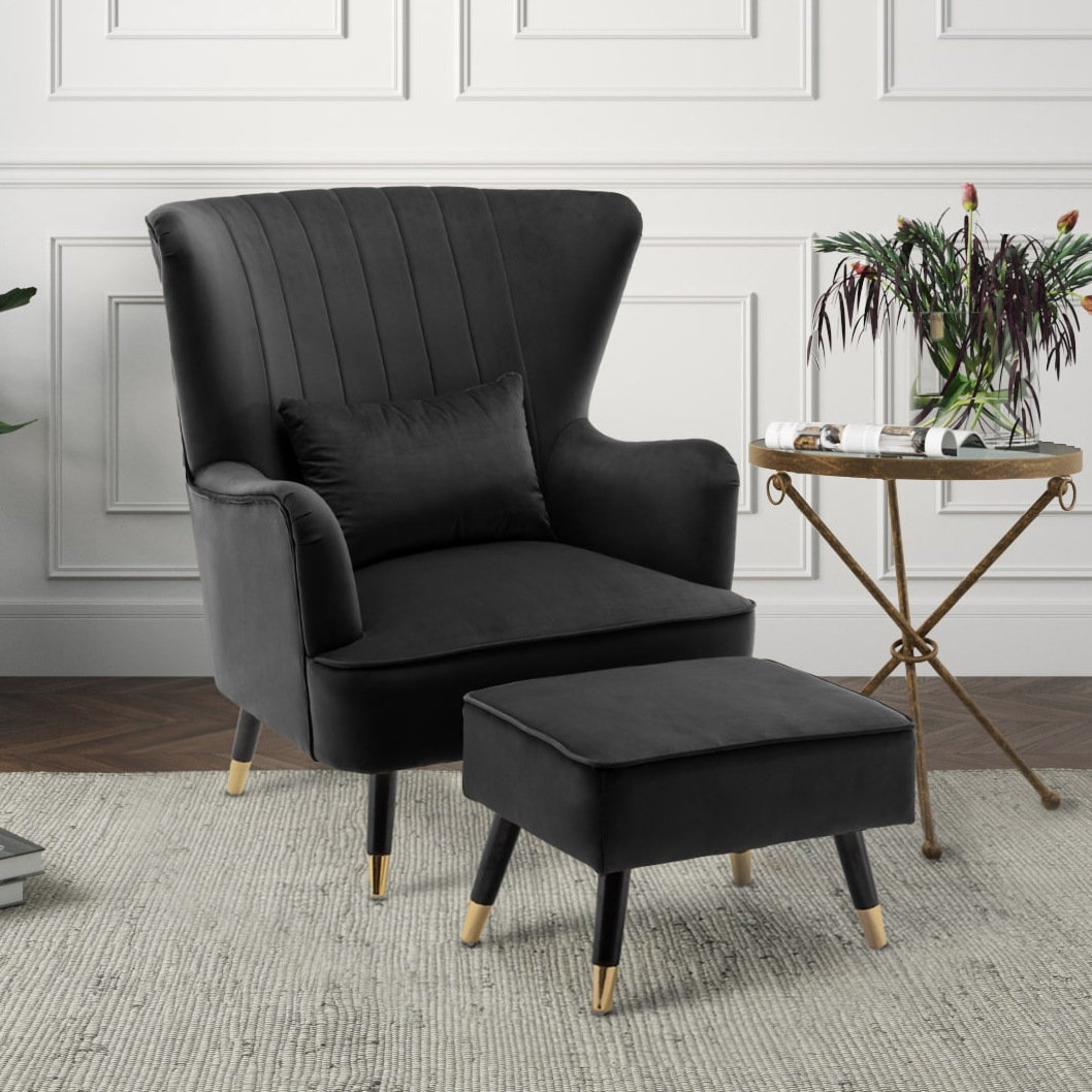 Wayfair armchair and deals footstool