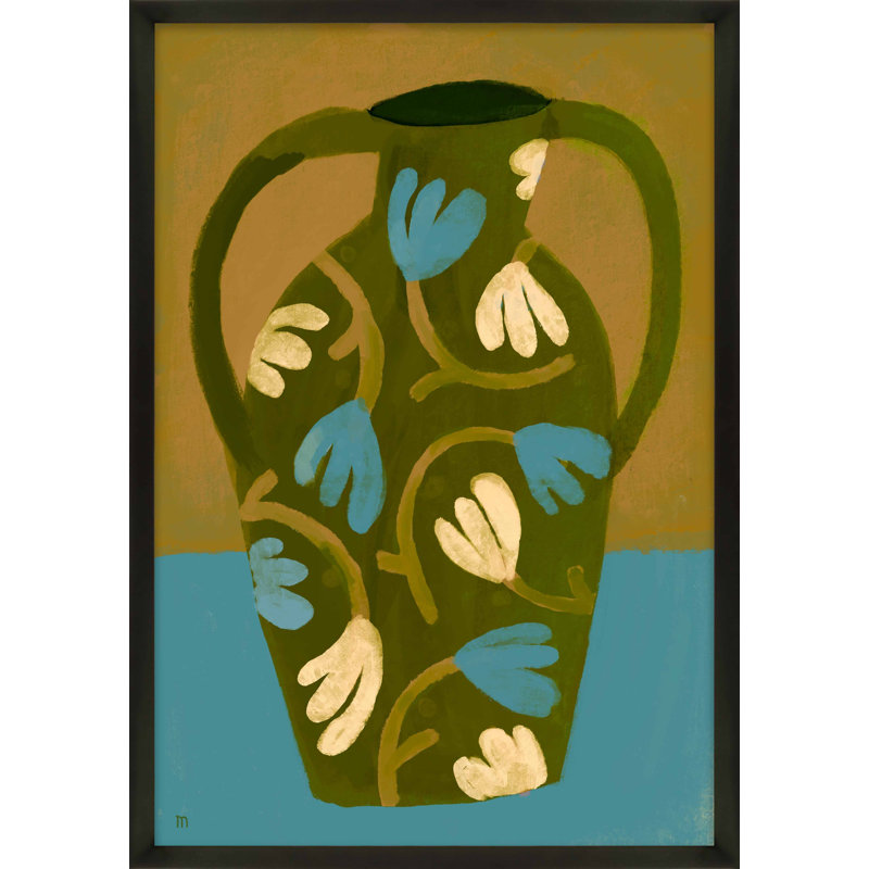 Green Vase Print by Marco Marella For Studio M, Black Framed Paper, 20" H x 14" W x 1.25" D
