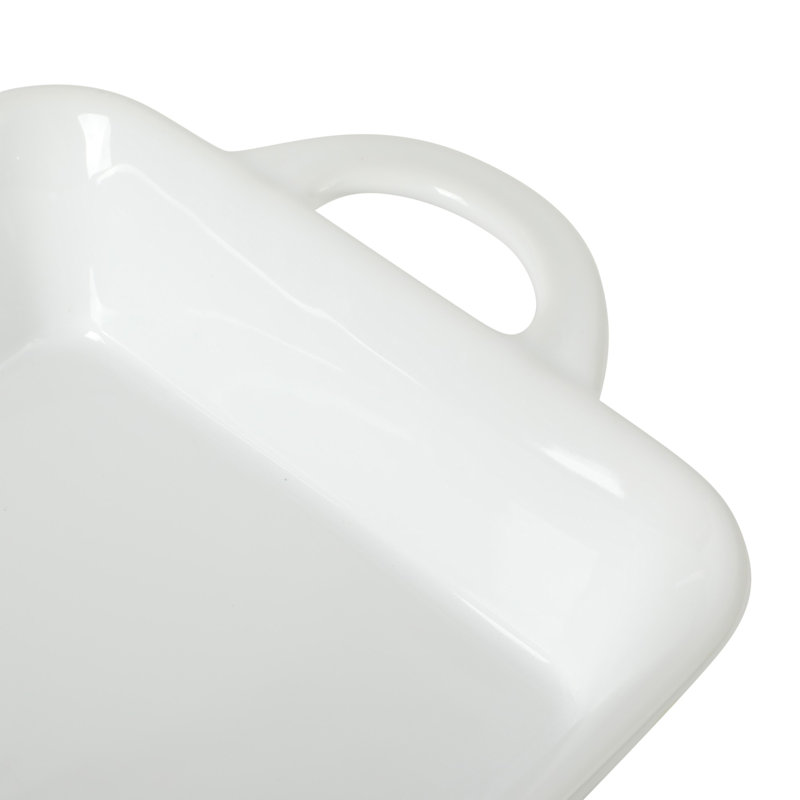 Plat de cuisson en grès blanc de 2,5 pintes avec poignées Gibson Home, 2,5 pte