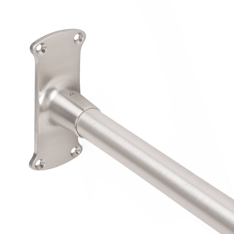 Brushed Nickel L-Shaped Wall Mounted Shower Curtain Rod