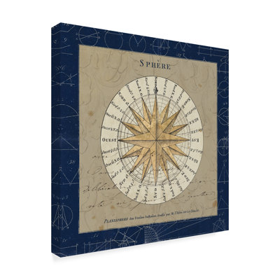 « sphere compass blue », reproduction d’impression sur toile tendue