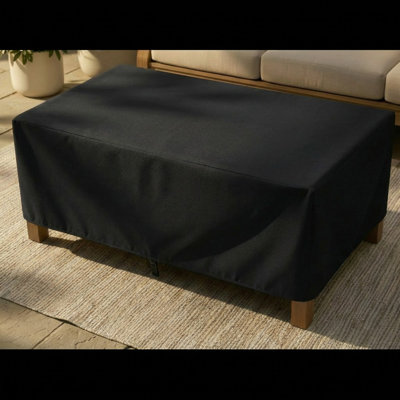 Premium Coffee & Side Table Cover - Breathable, Heavy-Duty Cover with Water-Resistant PVC liner, Adjustable Elastic Hem, Click-Close Straps, and Air Vents - Goodman Collection