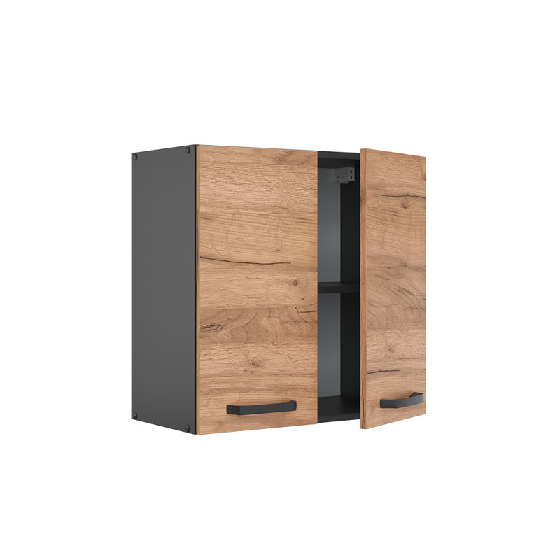 Biagio 60Cm H x 60Cm W x 31Cm D Oak Wall Unit, Brown/Grey