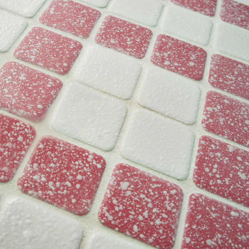 Crystalline Market 1.3" x 1.3" Porcelain Grid Mosaic Wall & Floor Tile, Flamingo