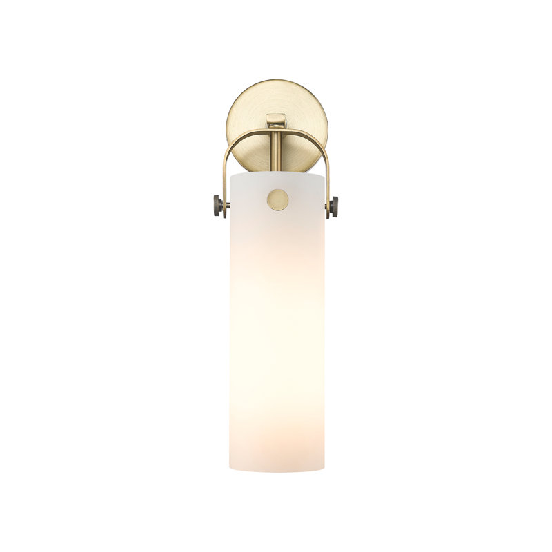 Erie Armed Sconce, Brushed Brass, Matte White