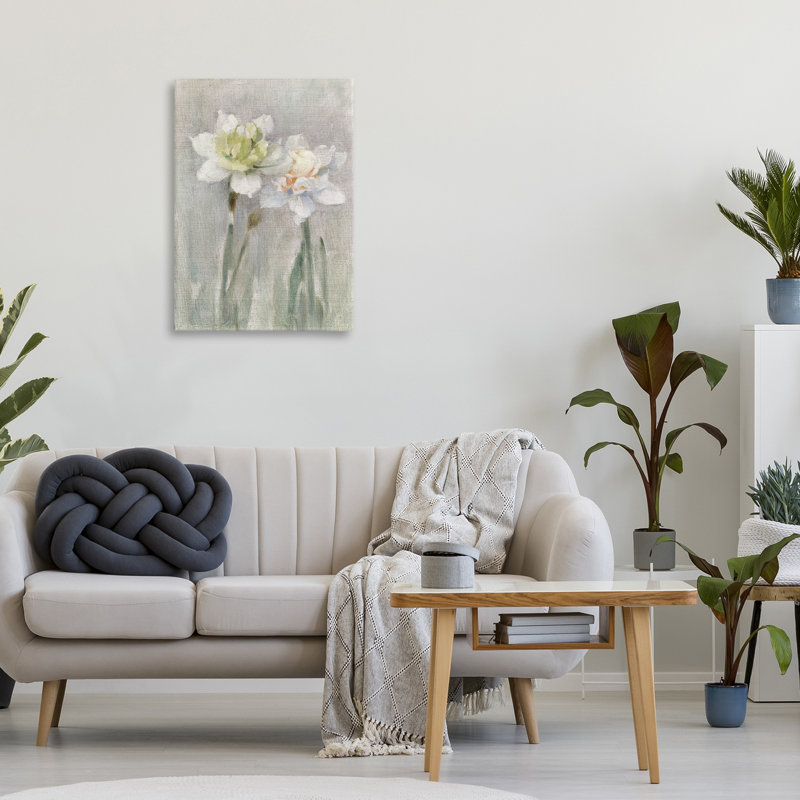 Toile simple avec jonquilles blanches, design par Stellar Design Studio, H 24 po x l 16 po