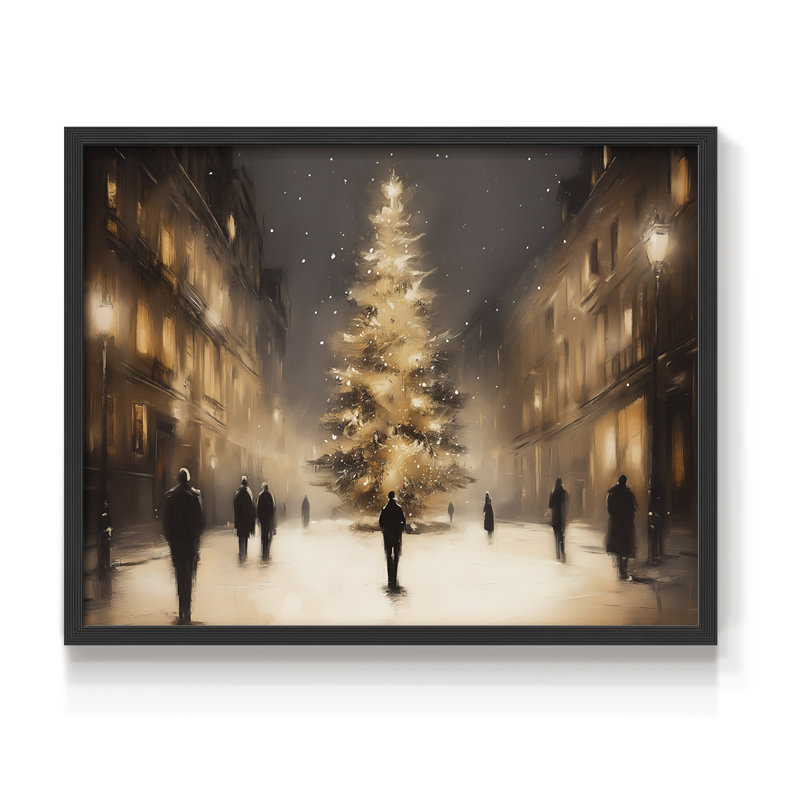 Art de Noël - DCCDXCIX - Reproduction encadrée - Restickable, H 11 po x l 14 po, Noir, noir, noir, noir