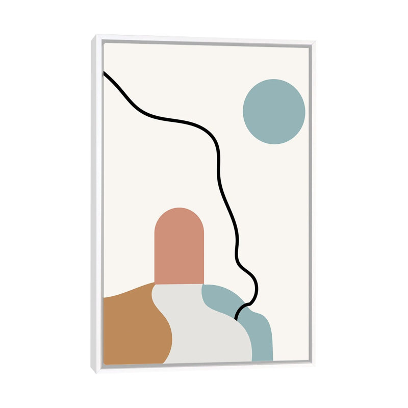 "Boho Terracota Road" par Mambo art studio-impression, Pas de tapis, H 26 po x l 18 po x 1,5 po, Toile blanche encadrée