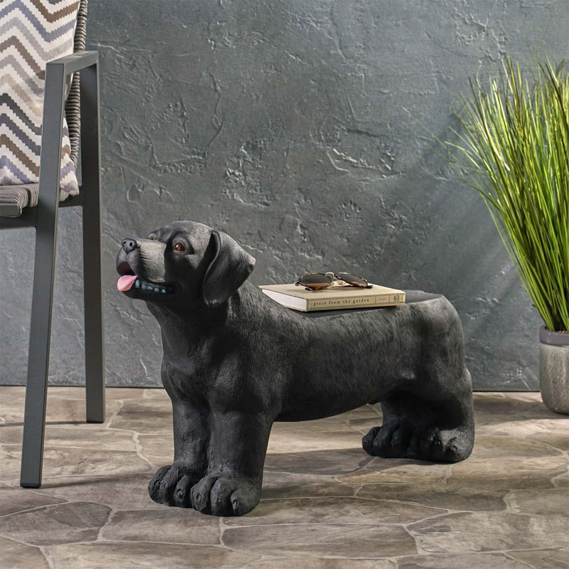 Élégant banc pour chien noir mat MGO - aucun assemblage requis