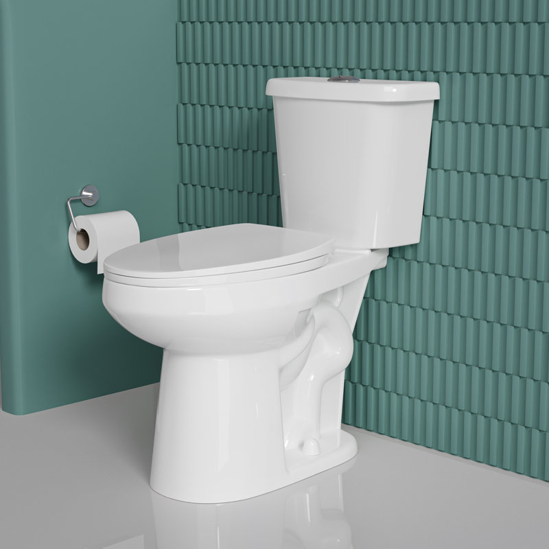 Toilette allongée deux pièces de 19 po de hauteur ADA pour personnes âgées, tornade double 1,1 / 1,6 GPF, carte 1000 g, blanc