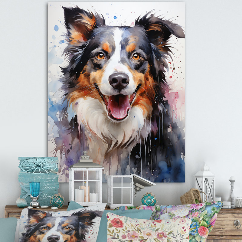 Border Collie Brilliance I sur toile, Toile tendue, H 20 po x l 12 po x P 1 po