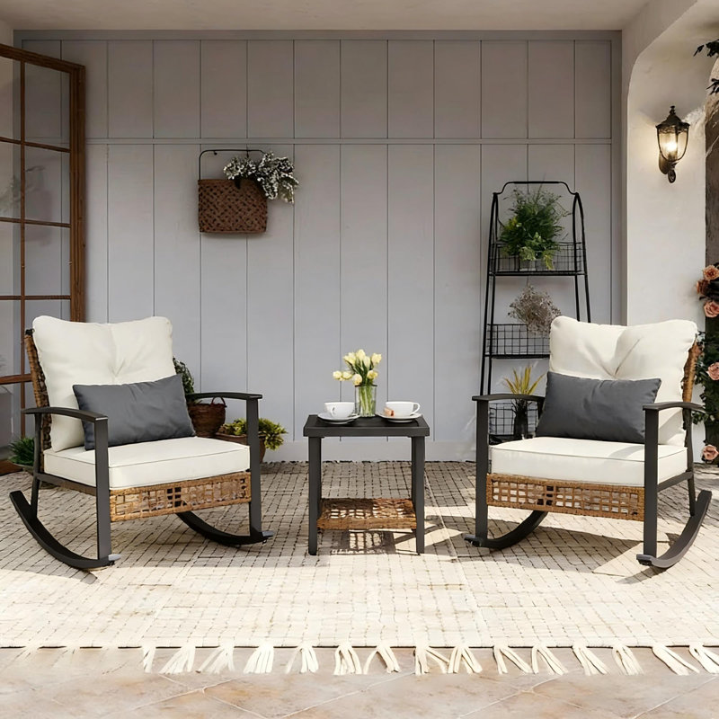 Ensemble bistro pour 2 personnes avec coussins et table basse