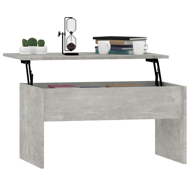 Hydi Lift Top Extendable Sled Coffee Table with Storage, Concrete Grey